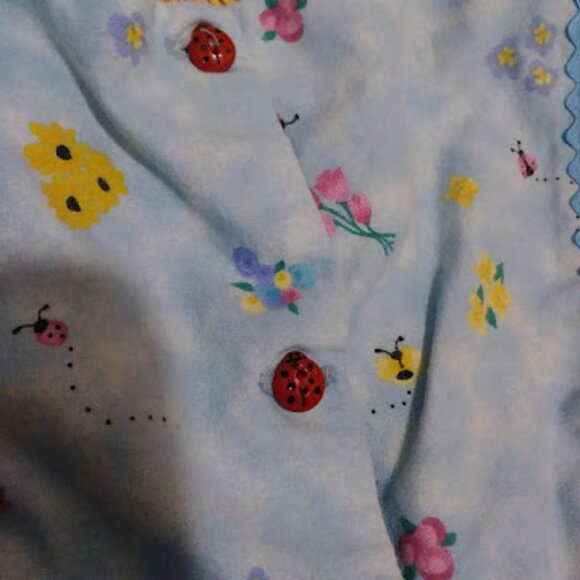 Daisy Kingdom Vintage Handmade Blue Floral Baby Dress and Bloomers Set Size 3/4 - Picture 8 of 14